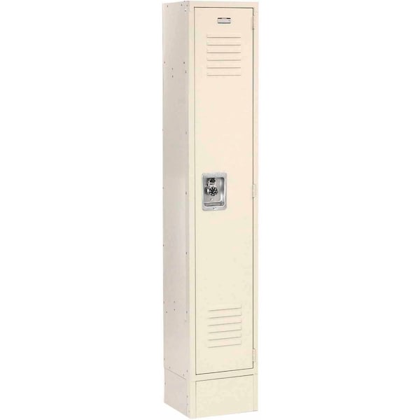 Global Industrial Single Tier Locker, 12x18x72 1 Door, Unassembled, Tan 254119TN